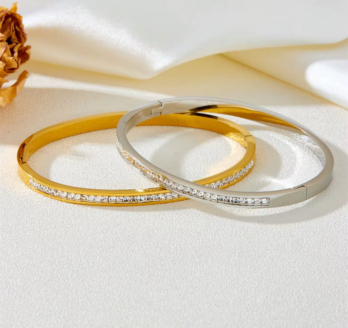 Ambre | Bracelet jonc en acier inoxydable